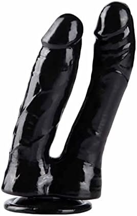 Lifelike Lover Luxe Double Ended Realistic Dildo - Huge Silicone Dildo With Strong Suction Cup (Black)