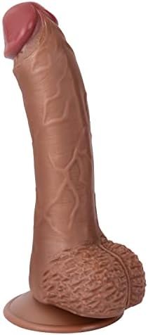Adult Toy Dildos For Women Sex Pleasure Realistic Silicone Dildo With Suction Cup For Hands-Free (Dark Brown)