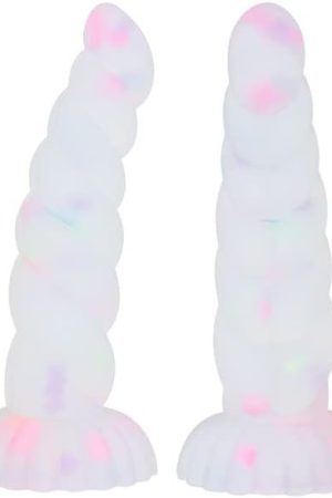 New Luminous Tiny Dildo With Suction Cup Glow In Dark Colorful Knot Penis For Beginners Female Men Masturbator Anal Massager Toy