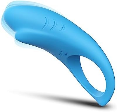 Vibrating Cock Ring - Shark Shaped Design, Rechargeable Penis Ring Vibrator With 9 Vibration Modes, Male Erection Enhancing And Female Clit Vibrator Sex Toy For Man And Couple Play (Blue)