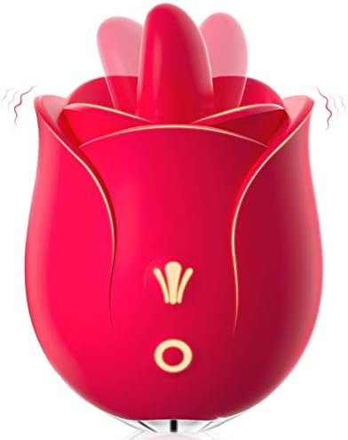 Rose Sex Toys Vibrator For Women - Rose Toy, Rose Sex Stimulator For Women With 9 Tongue Licking & 9 Vibrating Modes, G Spot Vibrators Adult Sex Toys For Womens Couples Sex Nipple Clitoral Stimulation