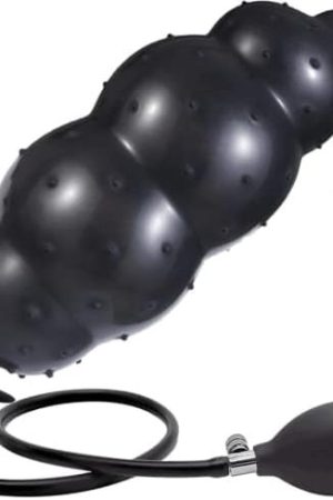 Xofoco Anal Beads Inflatable Anal Plug Silicone Butt Plug, Black, M