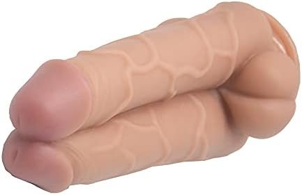 Realistic Double Dildo Massive Anal Plugs With Suction Cup Penis Massage Butt Plug Large Anal Sex Toys For Advanced Players Sex Factory (Flesh) - Image 2