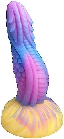T-Explorer Luminous Realistic Dildo G-Spot Stimulator, Liquid Silicone Soft Realistic Dildo With Powerful Suction Cups For Hands-Free Play Gradient Color Penis For Vaginal Anal Sex Toys Women Couple
