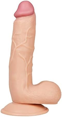 Eis Natural Dildo With Suction Cup And Large Testicles - G-Spot And Anal Dildo - Slippery Soft, Realistic Design (8.3 Inches) - Image 2