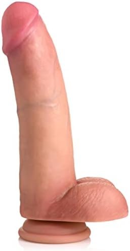 Curve Toys Jock 8" Dual Density Silicone Dildo W/Balls For Men, Women, & Couples. Body Safe Ultra Realistic Premium Silicone Dildo With Balls. 1 Realistic Dildo With Balls 8 Inches Light.