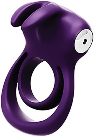 Vedo Thunder Bunny Rechargeable Vibrating Couples C-Ring, Clitoral Stimulation (Deep Purple)