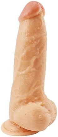Cwamen Small Glans Big Thick Dildo 8.26 Inch With Strong Suction Cup, Huge Realistic Dildo For Anal Play, Fake Penis Adult Sex Toy For Vagina Anal Stimulate G-Spot Stimulating Quick Orgasm (Brown)