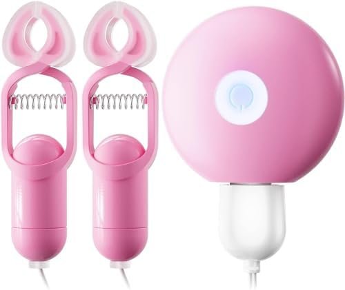 Vibrating Nipple Clamps Electric Shock Nipple Clamps Clip Adjustable Nipple Sex Toys Clitoris Clamp Nipple Vibrator With 10 Powerful Vibration Couples Clamps For Clitoris Nipple Stimulation (Pink)
