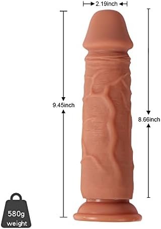 Anfei Hyper Realistic Big Dildo Over 9 Inches Giant Dildos Double Layered Silicone Penis Premium Sex Toys With Suction Cup - Image 2