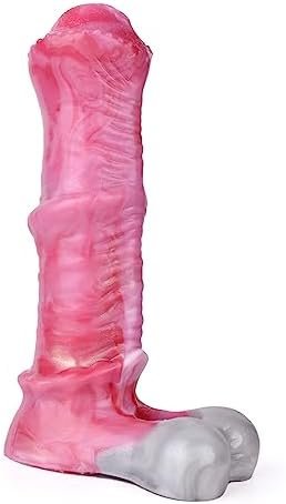 Zeehuu 8.07In Horse Penis Extender Sleeve Men Penis Enlargement Sleeve: Silicone Penis Sleeve Enlarger With Cock Ring, Realistic Animal Cock Sleeve Men Adult Sex Toy (Brown)