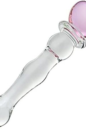 Fst Glass Dildo Butt Plug, Glass Pleasure Wand, Heart Shape Crystal Massager Anal Sex Toys For Women Men Couple