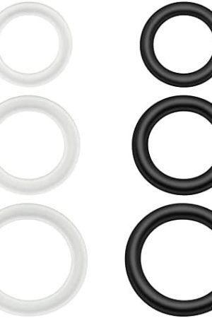 6Pcs Penis Ring Sex Toy, Stretchy Cock Rings Set For Male Erection Enhancing Adult Men Sex Toys For Couple Pleasure White Glow Ring & Black Ring