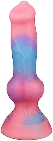 Gienocy Alien Realistic Dildo Silicone Luminous Dildo With Strong Suction Cup Anal Plug G-Spot Stimulation Soft Monster Dildos Anal Dildo Butt Plug Masturbation Sex Toy For Women And Men (Dog Dildo)