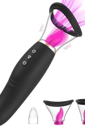 Nipple Sucking Vibrator Sex Toys For Women, 3 In1 Nipple Tongue Vibrators Adult Toys With 3 Sucking & 7 Licking Vibrating Modes, G Spot Dildo Stimulator Clitoral Sucker Sex Toy For Woman Pleasure