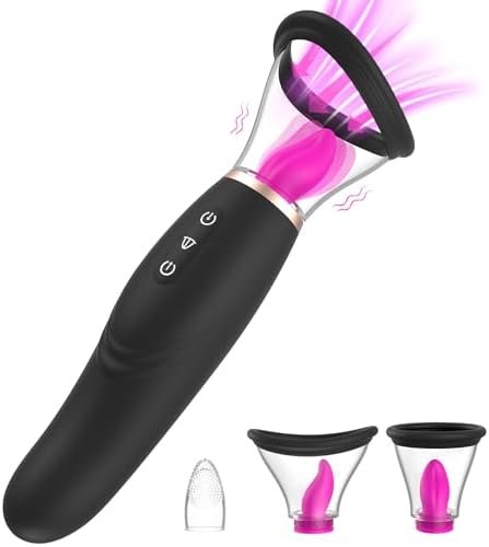 Nipple Sucking Vibrator Sex Toys For Women, 3 In1 Nipple Tongue Vibrators Adult Toys With 3 Sucking & 7 Licking Vibrating Modes, G Spot Dildo Stimulator Clitoral Sucker Sex Toy For Woman Pleasure