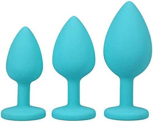 Doc Johnson A-Play - Silicone Trainer Set - 3 Piece Set, Play With My Butt Not My Heart, Teal