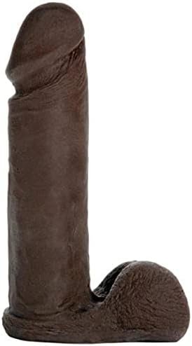 Doc Johnson Vac-U-Lock - The Realistic Cock - Ultraskyn - 8 Inch - F-Machine And Vac-U-Lock Harness Compatible Dildo - Chocolate