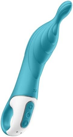 Satisfyer A-Mazing 2 A-Spot Vibrator For Women - Vibrating Dildo, G-Spot Stimulator, Sex Toy With Curved, Grooved Texture, Flexible Tip - Waterproof, Rechargeable (Turquoise)