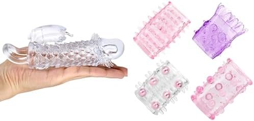 Vibrating Penis Sleeve With Cock Ring, Reusable Dick Condom Dildo Vibrator Penis Extender Enlarger Delay Ejaculation Sex Toys For Couple Stimulation