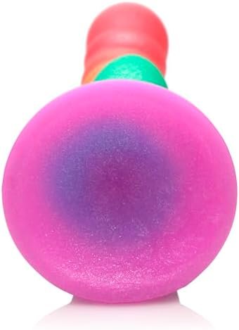 Curve Toys Simply Sweet Swirl Rainbow Silicone Dildo For Men Women & Couples. Colorful Swirled Strong Suction Base Dildo. 1 Piece, Rainbow. - Image 3