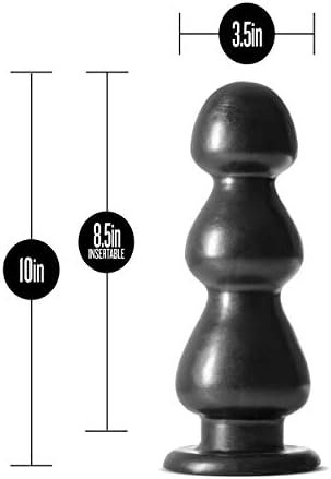 Blush Jet Fierce Plug - 10 Inch Huge Thick Anal Plug Probe Stretcher Dildo - Lock On Compatible - Sex Toy For Men Women Adults - Carbon Metallic Black - Image 3