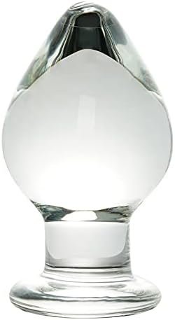 Glass Large Butt Plug, Hmxpls Sex Love Games Personal Massager For Women Men Couples Lover Glass Crystal Ball Adult Products Mushroom Shaped Anal Butt Plug Stimulate, 12.2 Ounce