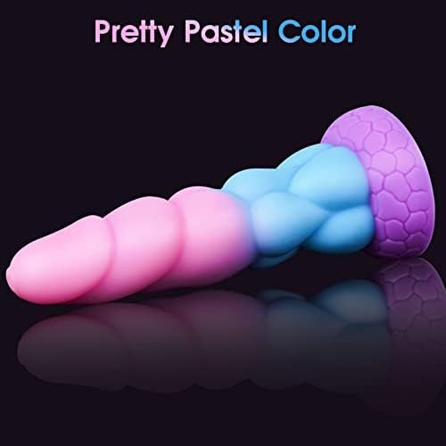 Realistic Big Dragon Monster Dildo: Silicone Anal Dildo With Suction Cup, Soft Fantasy Dildo Adult Sex Toys With Thick Girth Unikorn Look, 8.5 Inch Huge Dildos For Women Men,Bad Tanwen Purple - Image 2