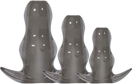 3Pcs/Sets Butt Plug Douche Enema Anal Dilator Peekers Hollow Anal Plug (Gray)