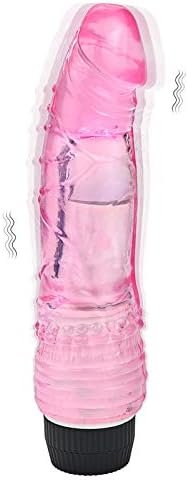 Romi Realistic 7.5 Inch Multi-Speed Jelly Vibrating Dildo , Clear Pink
