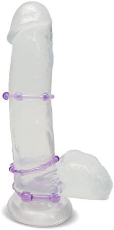 Blush Genuine Stay Hard Beaded Cock Rings In 3 Sizes - Soft, Super Stretchy - Increase Stamina - Longer, Harder, Bigger Thick Erections - Add Girth - Male Enhancement Sex Toy For Men, Couples - Purple - Image 3