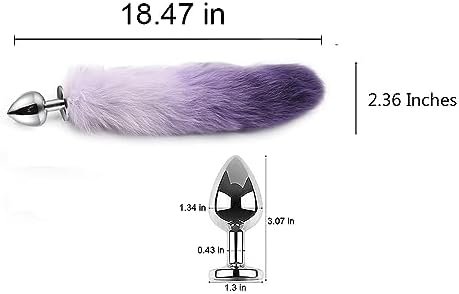 Ooiixx Sexy Fox Tail Cosplay Anal Plug Anal Butt Plug Adult Sex Toys For Women Men Couple Stainless Steel Anal Plug (Black S) - Image 2