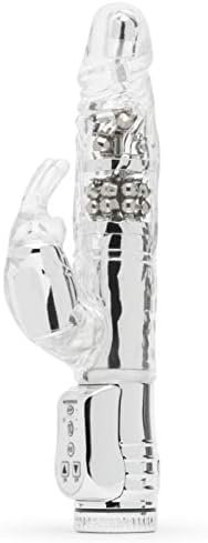 Lovehoney Jessica Rabbit Xtra Rabbit Vibrator - 5.5 Inch Girthy Vibrator For Women With Rotating Beads - 7 Patterns & 3 Speeds - Dual Stimulation Adult Sex Toy - Waterproof - Clear