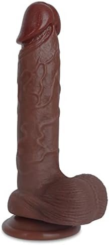 Realistic Dildo For Beginners Lifelike Huge Silicone Dildo, With Strong Suction Cup For Hands-Free Play, Realistic Penis For G-Spot Stimulation Dildos Anal Sex Toys For Women And Couple 7.7 "