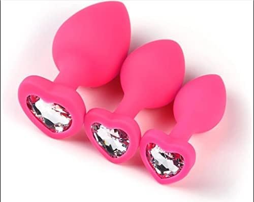 Sex Toys Anal Plug Trainer Kit,3Pcs Silicone Jeweled Butt Plugs, Anal Butt Plug Sex Toys Kit For Starter Beginner Men Women Couples (Black)