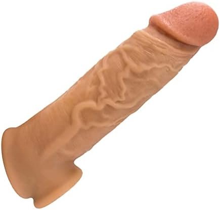 Soft Silicone Penis Sleeve Shaft Sleeve,Extended Sleeve Delay Ejaculation Shaft Ring Erection Erotic Adult Sex Toy (C Style)