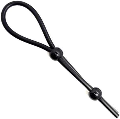 Dark Amour Adjustable Beaded Cock Lasso Penis Ring & Scrotum Ring - Adult Toys For Men, Strong Elastic Tube, Multiple Positioning Options, Single, Double, Triple Bead Options, Aids Stronger Erections