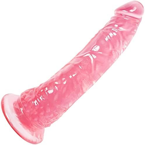 Realistic Clear Silicone Purple Dildo - Bed Secret G Spot Adult Sex Toy For Women Pleasure, 7.9 Inch Soft Small Jelly Dildo With Suction For Beginners & Men Anal Plug Sensory Toys
