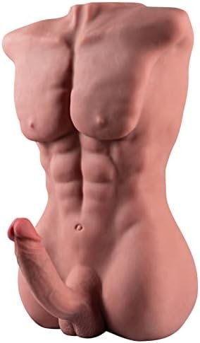 Male Sex Doll For Women With Flexible Dildo And Balls, Men Torso Dildo Gay Sex Dolls With Tight Anus Sex, Unisex Masturbation Sex Toys For Female Masturbation Threesome Couple Sex Fun, 24Lb