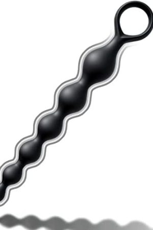 Anal Beads, Silicone Flexible Anal Chain Butt Plug With 7 Gradual Balls And Pull Loop Prostate Massager G-Spot Stimulator Tjijp Anal Training Sex Toy For Beginner 8.23 Inch, Black