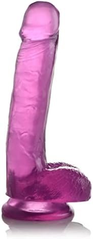 Lynx 7 Inch Ice Dildo With Balls - Purple