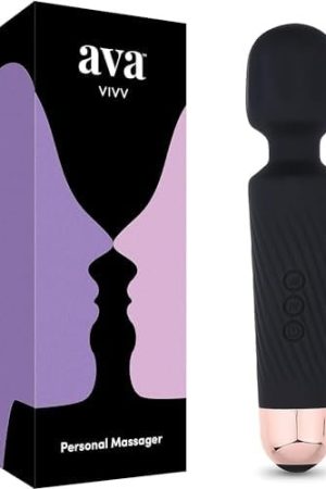 Ava Vibrator Wand Personal Massager [Clit Stimulator Vibrator ] Sex Toys For Women | 20 Patterns & 8 Speeds Of Pleasure | Quiet & Small Sex Toy | Gifts For Women | Female Adult Toys (Black)