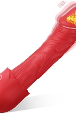 Vibrator Dildo For Women Rose Sex Toy With 10 Vibrating Modes, Adult Womens Sex Toys Realistic Dildo For G Spot, Anal Vibrators Dildos Clitoral Stimulator, Heating Real Huge Dildo For Female Pleasure