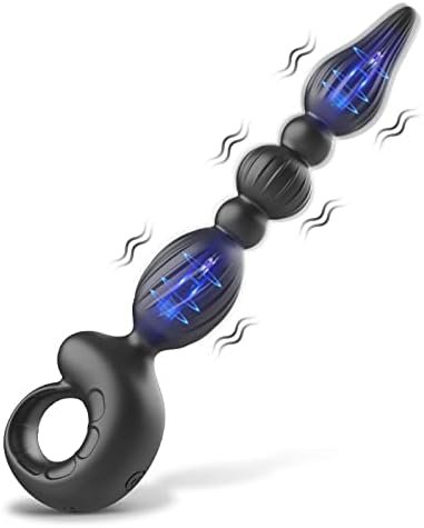 Vibrating Anal Beads Butt Plug,Anal Vibrator Silicone Prostate Massager With 10 Vibration Modes Graduated Design Waterproof Prostate Stimulator G-Spot Anal Sex Toys For Men, Women And Couples