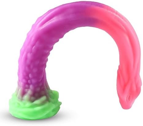 18.2 Inch Dragon Dildo, Liquid Silicone Soft Monster Anal Plug With Strong Suction Cup, Prostate Massage, G-Spot Stimulation, Glow-In-The-Dark Toy, Suitable For Men And Women