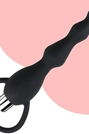 Anal Vibrator Sex Toy For Women Man Anal Beads Vibrators Gay Prostate Massage Smooth Butt Soft Silicone Plugs Dildo Vibrating Anal Plug Adult (Black)