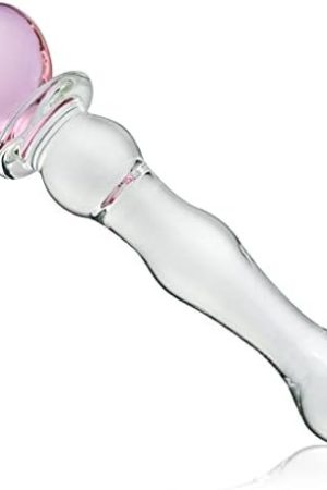 Glass Anal Plug, Crystal Butt Plug Pleasure Wand Anal Beads Dildo Penis Masturbation With Pink Heart
