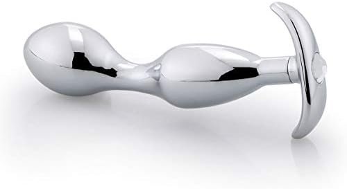Beauty7 Allimium Beaded Anal Butt Plug Prostate Massager Wearable Anus Vaginal P-Spot Wand Anchor Shaped Handle End Odorless Warm Chill Stimulation Men Women Masturbation Outdoor Fetish Sex Toy