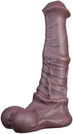 Silicone Horse Dildo Big Size Realistic Animal Dildo Anal Plug Dildo Adult Toys For Men Women Couple Made Massive Head Textured(Brown)