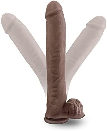Blush Au Naturel Daddy - Xxl Realistic Dildo 14 Inch Long, 2.5" Thick - Sense Feel Dual Density Cock - Flexible Shaft With Balls - Strong Suction Cup Base - Strap On Harness Compatible - Chocolate - Image 3